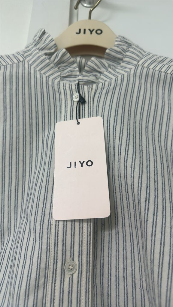 지요 블라우스 체크네이비--1