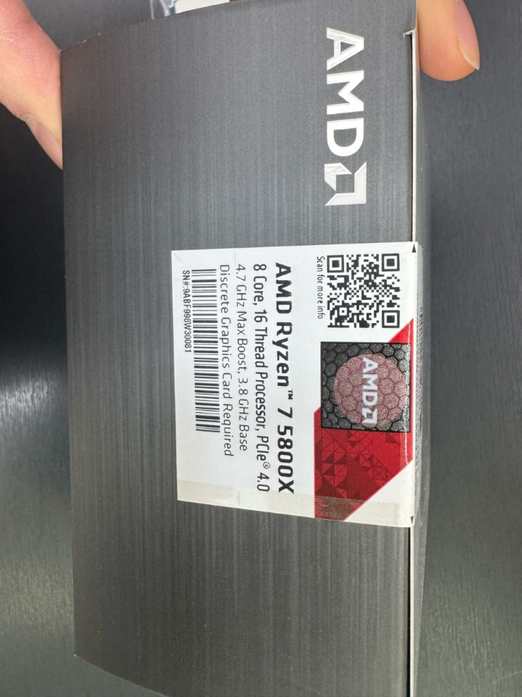 라이젠7 CPU 5800x 미사용 박스셋 이미지