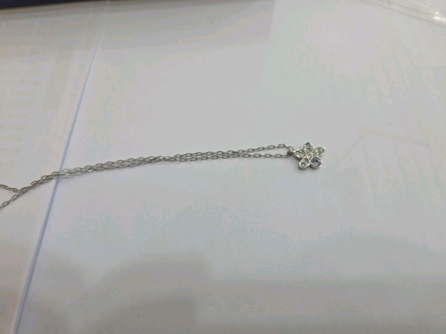 스와로브스키 꽃목걸이(연장체인포함)택포7.5--3