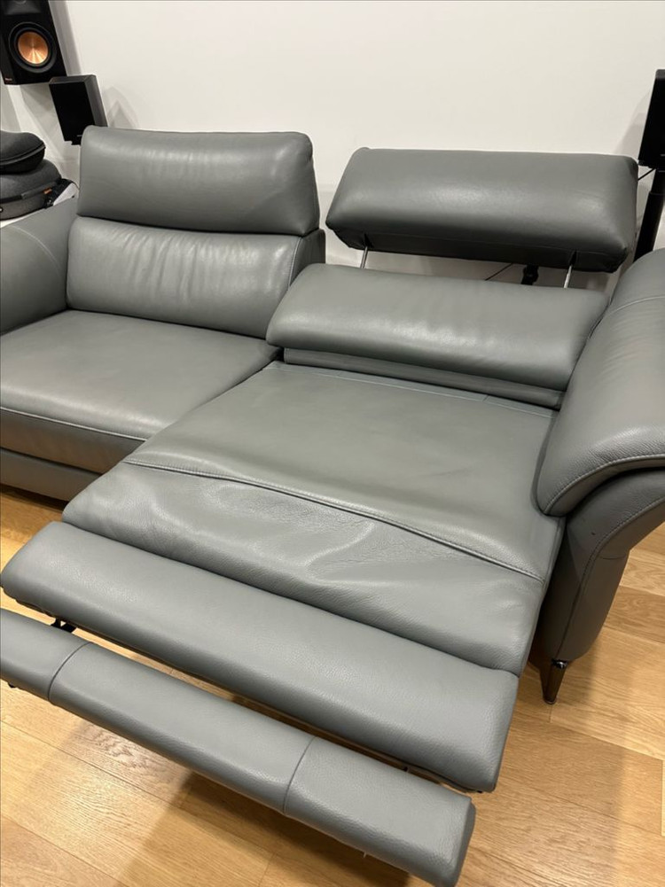 한샘 바흐 703 전동 리클라이너 3인 소파--2