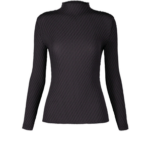 이세이미야케 탑 오비큘러 플리츠 탑 긴소매 탑 미드나잇 네이비 2사이즈 이미지