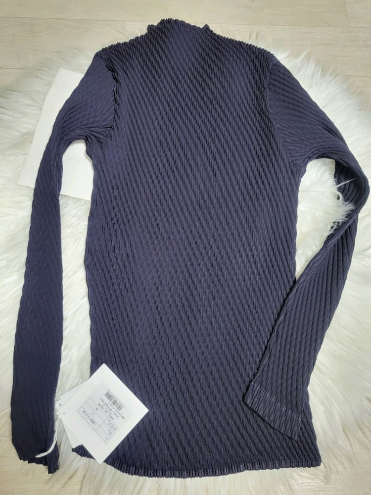 이세이미야케 탑 오비큘러 플리츠 탑 긴소매 탑 미드나잇 네이비 2사이즈 이미지