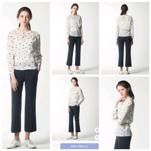 급처새상품!LIST리스트 생로랑느낌 스텔라키홀넥 프린트블라우스 레니본st