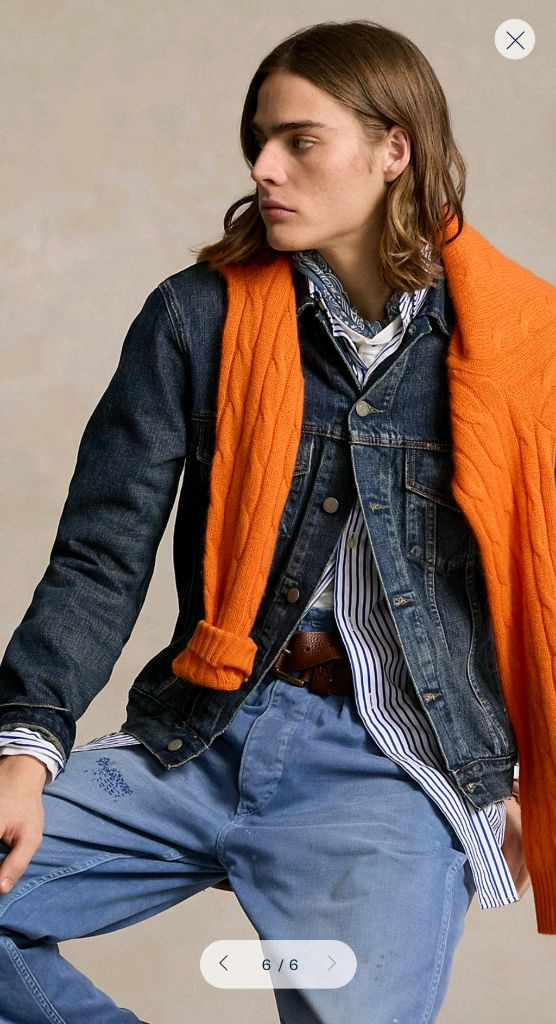 (교신가능 내용있음)폴로(Polo) 페이티드 데님 트러커 재킷 S--5