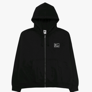나이키 x 스투시 풀 집 워시드 플리스 후드 블랙