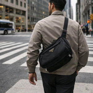 프라다 바이커백 블랙 라지(단종제품/명품감정서있음)