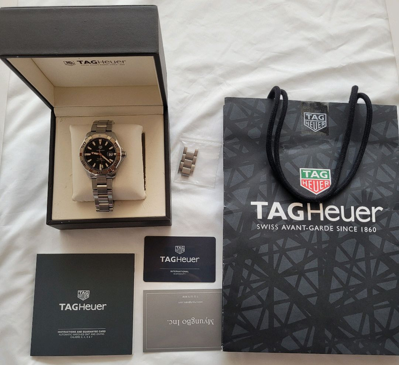 태그호이어 아쿠아레이서 스틸 블루 오토매틱 43mm--1