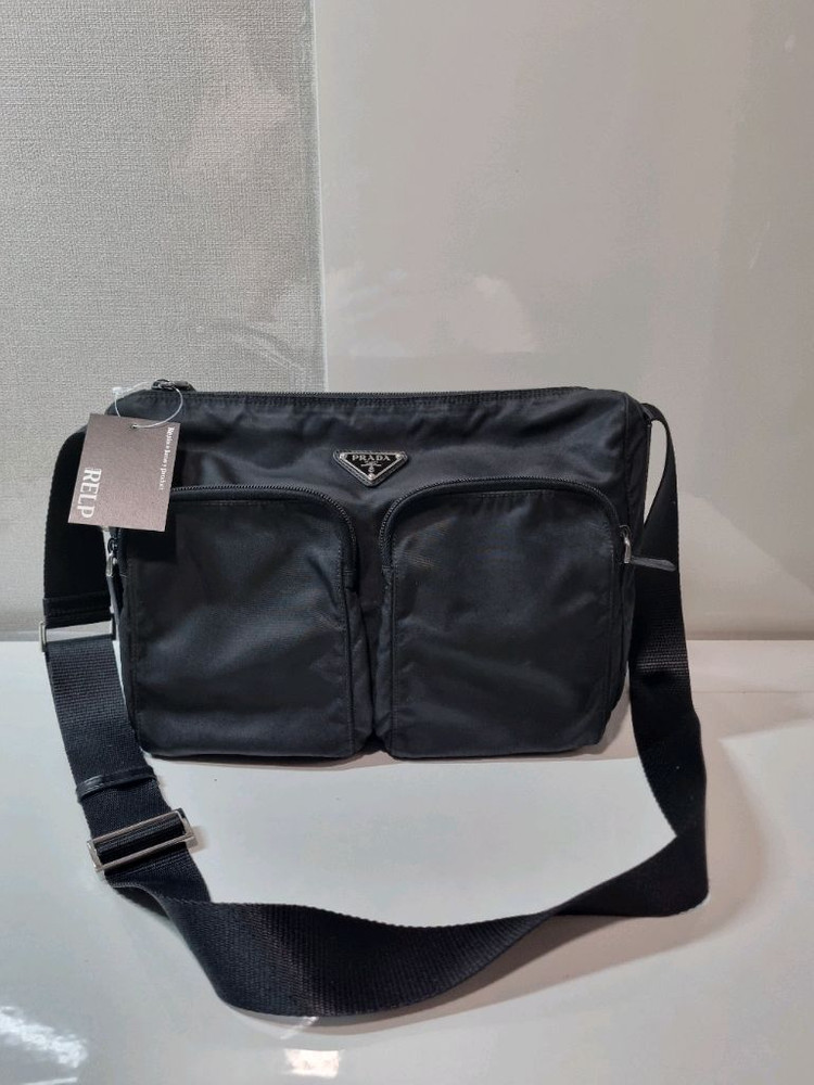 정품 프라다 투포켓 메신저백--1