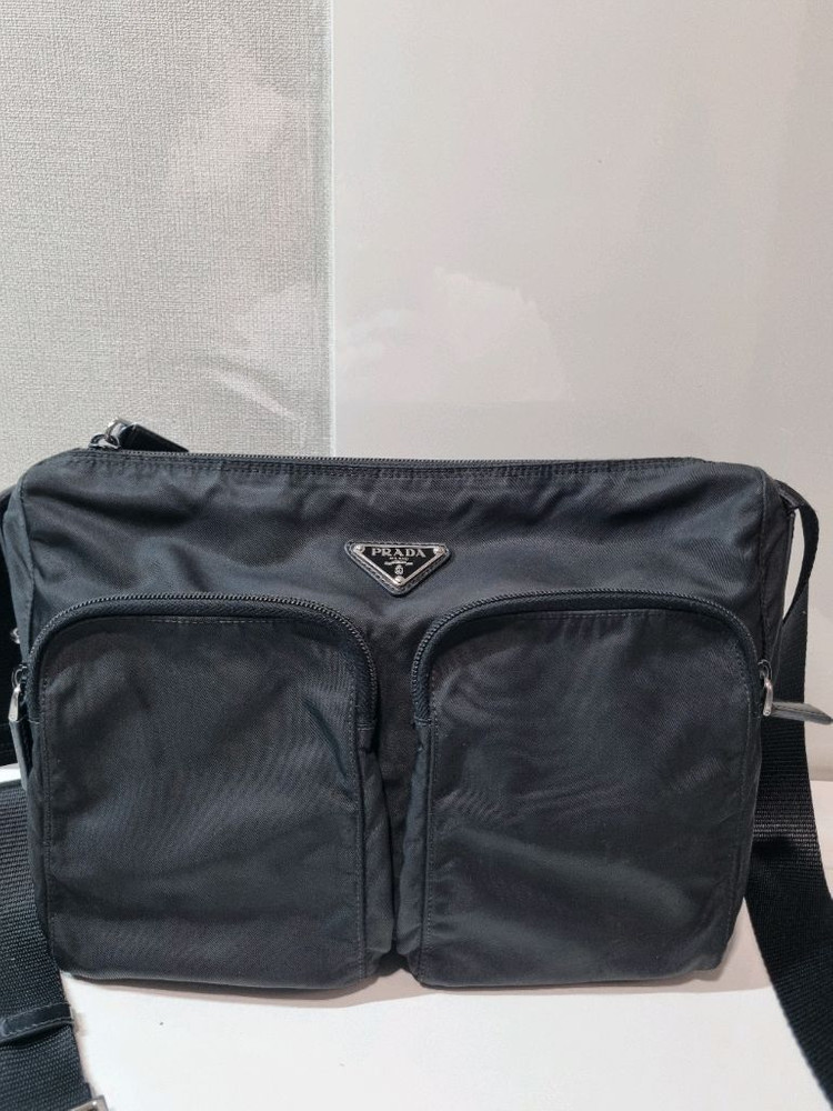 정품 프라다 투포켓 메신저백--3