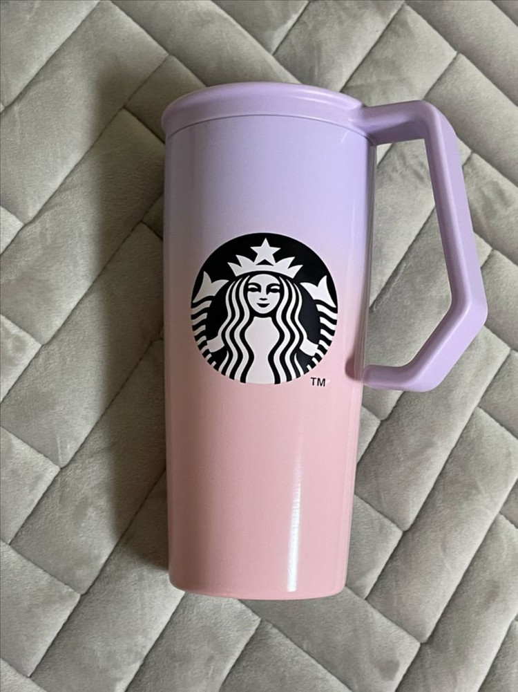 스타벅스 22 밸런타인 SS 처비 핸들 텀블러 md 핑크 퍼플 보라 그라 473ml--0