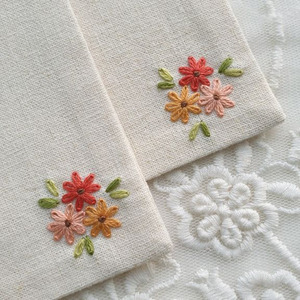 프랑스자수 코튼린넨 티코스터(2장 1세트)