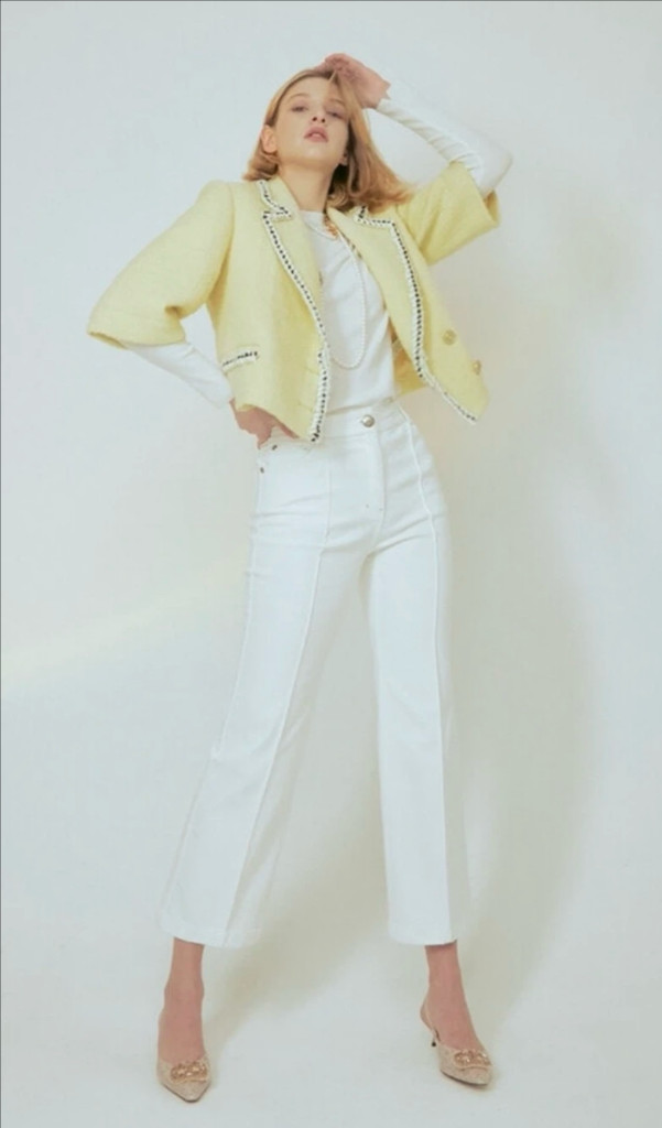 [새상품]한섬90% 오브제 트위드 구스자켓--2