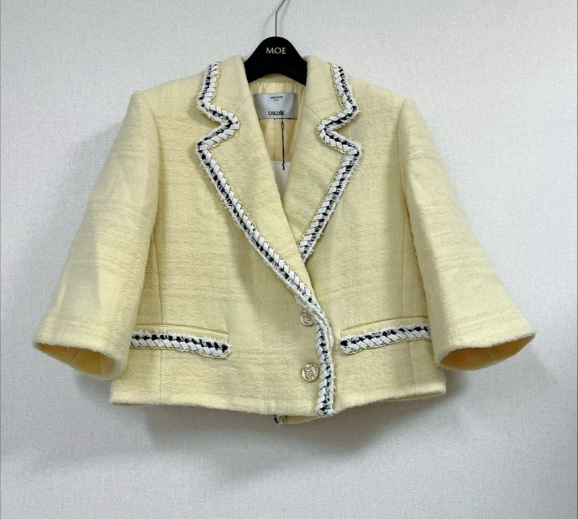 [새상품]한섬90% 오브제 트위드 구스자켓--3