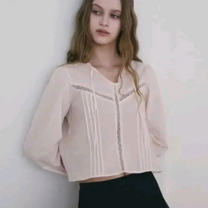 [품절상품] 윤슬샵 breath 브레스 슬리브 블라우스 핑크