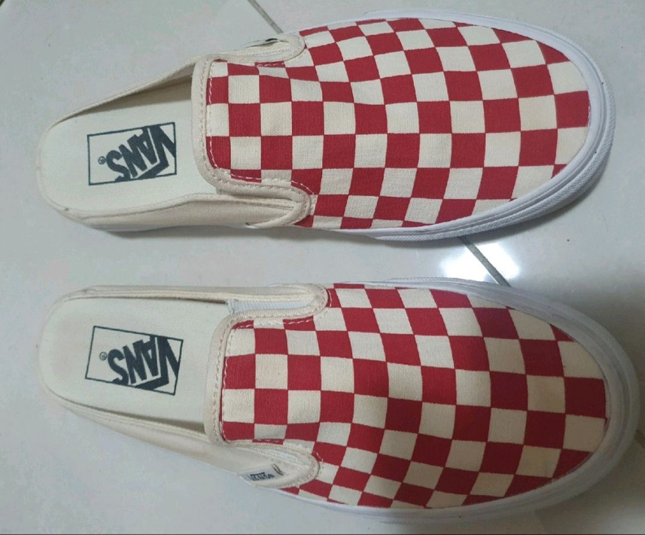 반스체커보드 슬립온뮬 240사이즈--1