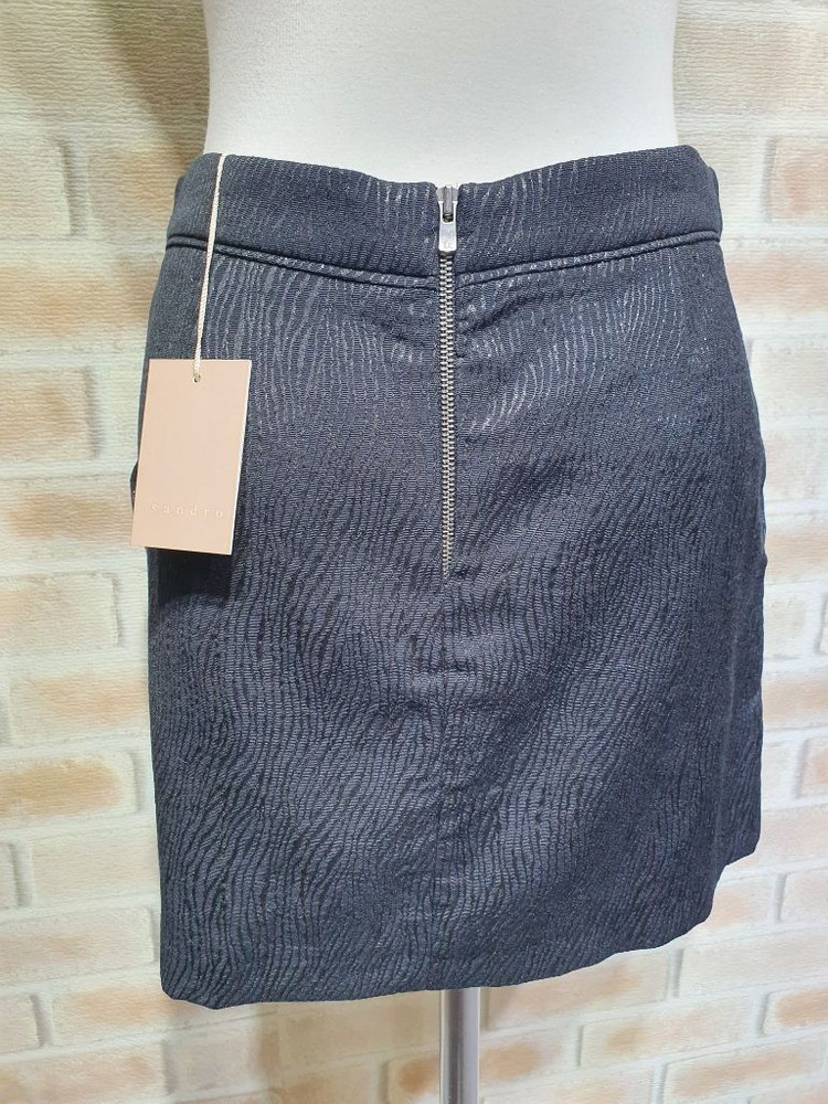 택부착 258,000 산드로 지브라 실버펄 스커트 55--7