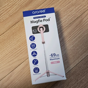 아라리 맥세이프 블루투스 삼각대 셀카봉 (핑크)