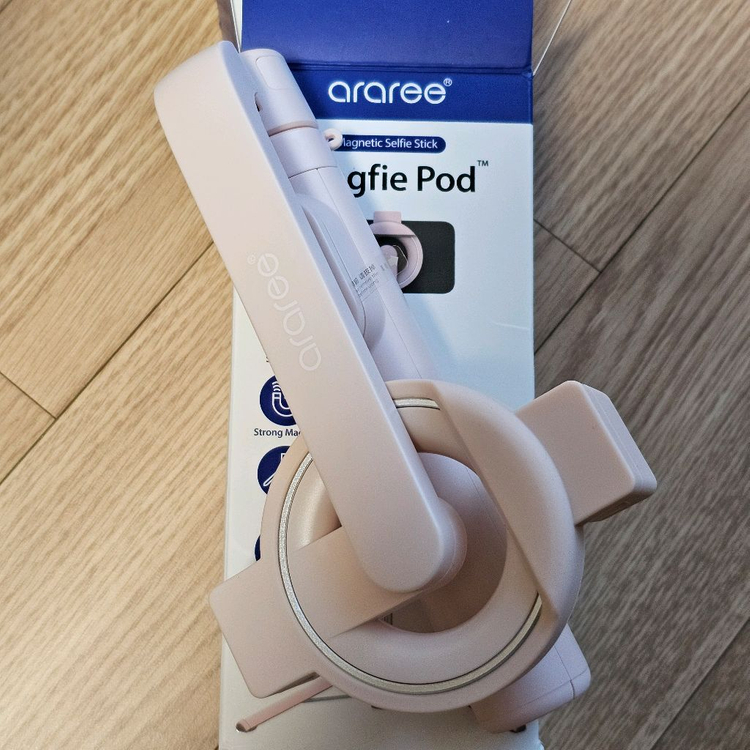 아라리 맥세이프 블루투스 삼각대 셀카봉 (핑크)--2