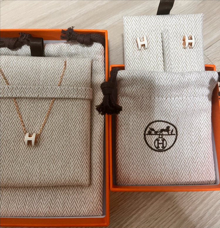 에르메스 팝아슈 목걸이 귀걸이 세트 새상품--0