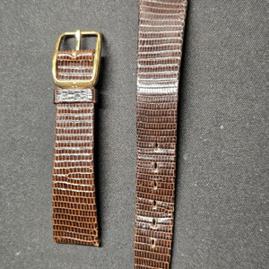 빈티지 오메가 리자드 가죽 스트랩 및 버클 17mm