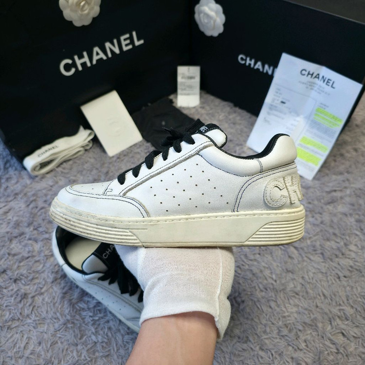 [37][풀구성+인보이스]샤넬 테니스 백로고 스니커즈--1