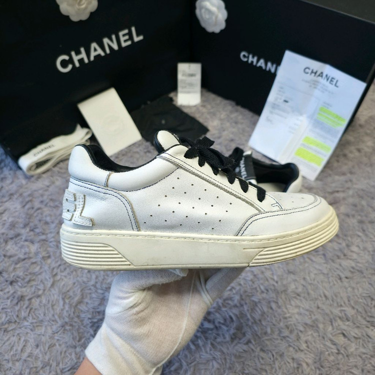 [37][풀구성+인보이스]샤넬 테니스 백로고 스니커즈--3
