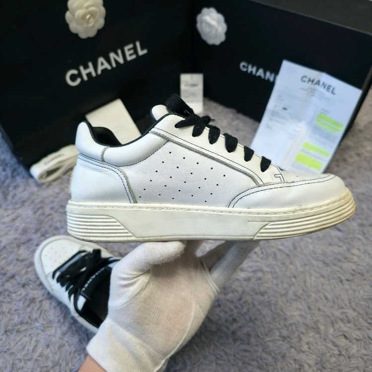 [37][풀구성+인보이스]샤넬 테니스 백로고 스니커즈--4