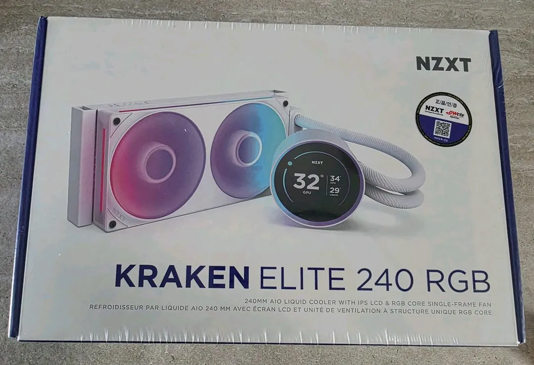 [새상품/최신버전] WHITE x Kraken Elite V2 240 RGB (수냉쿨러) 이미지