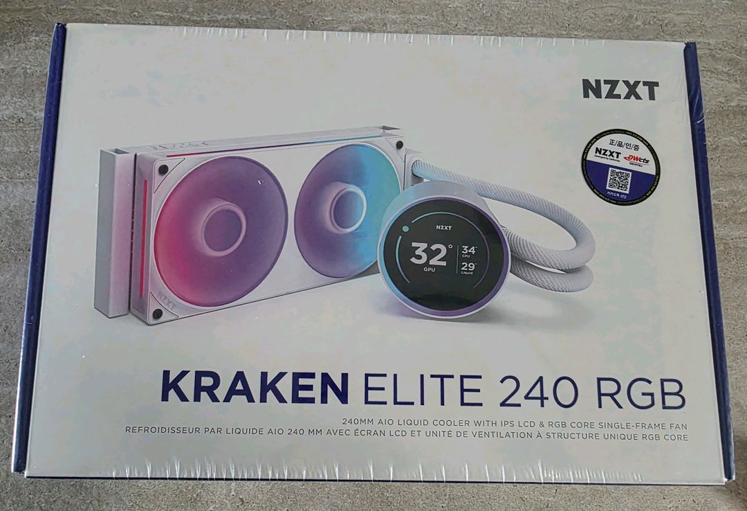 [새상품/최신버전] WHITE x Kraken Elite V2 240 RGB--1