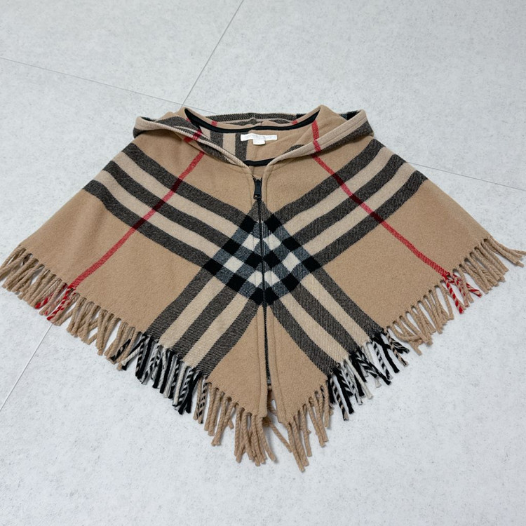 버버리키즈 후드 케이프 판초--1