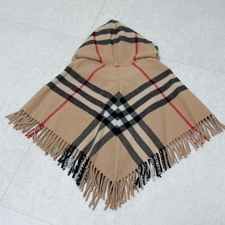 버버리키즈 후드 케이프 판초--3