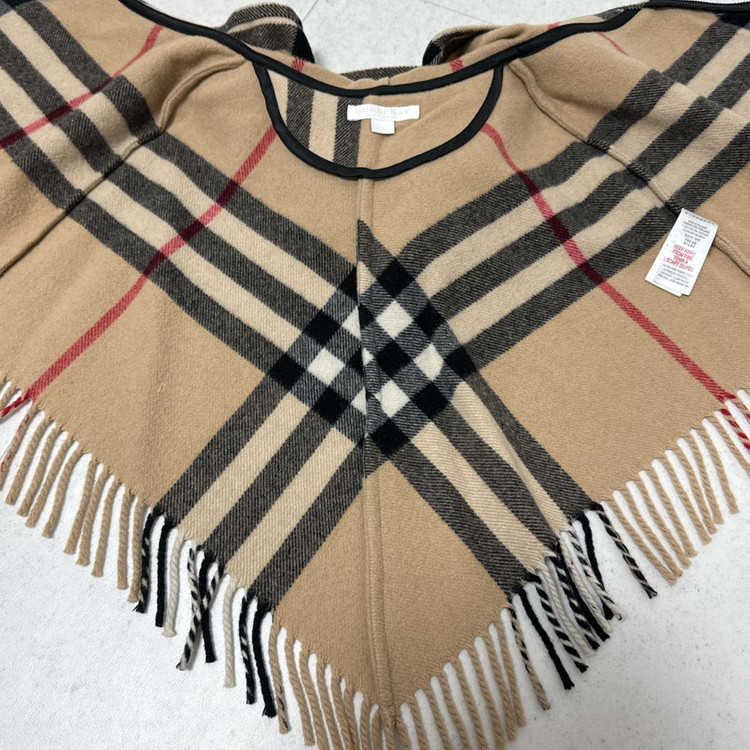 버버리키즈 후드 케이프 판초--4