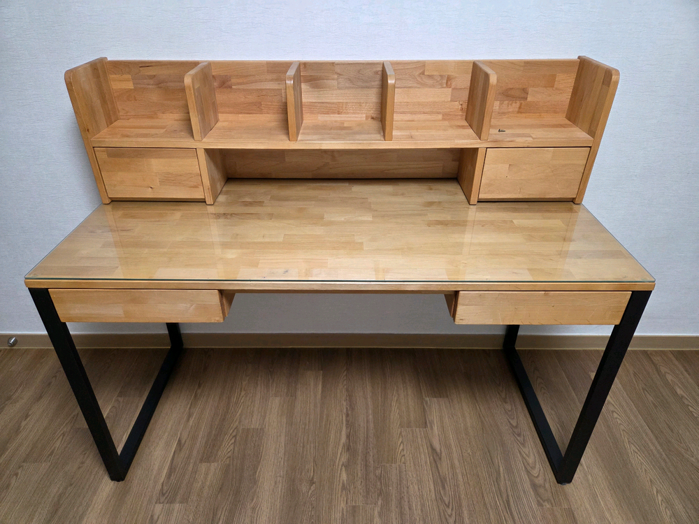 원목 서랍 책상, 책꽂이--0