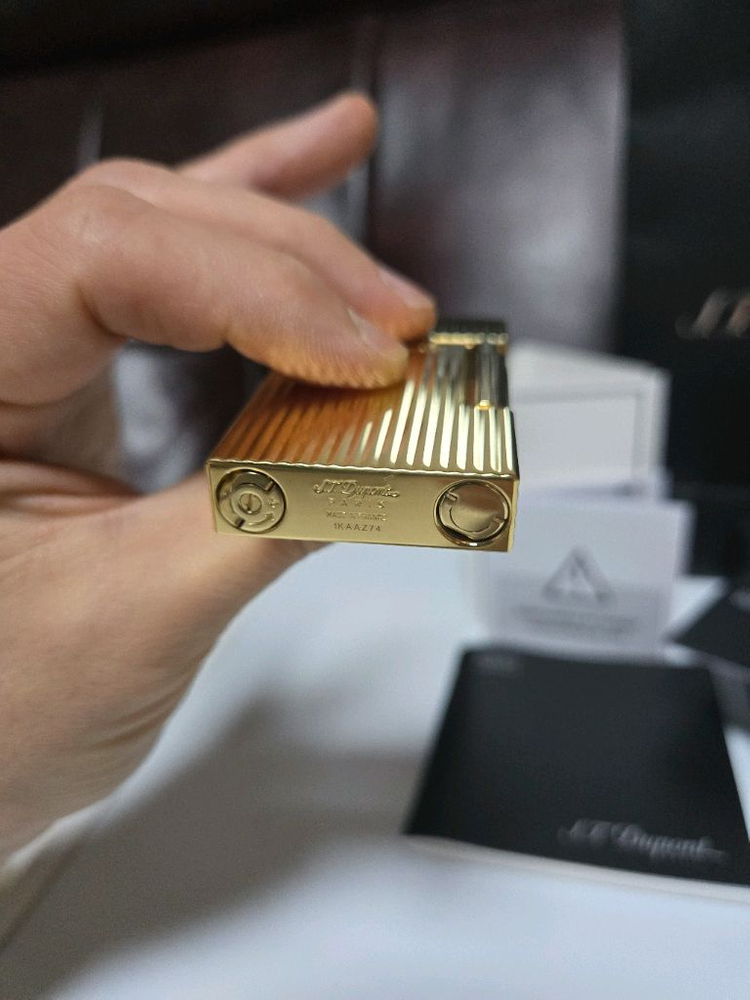 [새상품급,풀세트] 듀퐁라이터 라인2 신형 ca16827 스트라이프 금장 쌍불 듀퐁 라이타--7