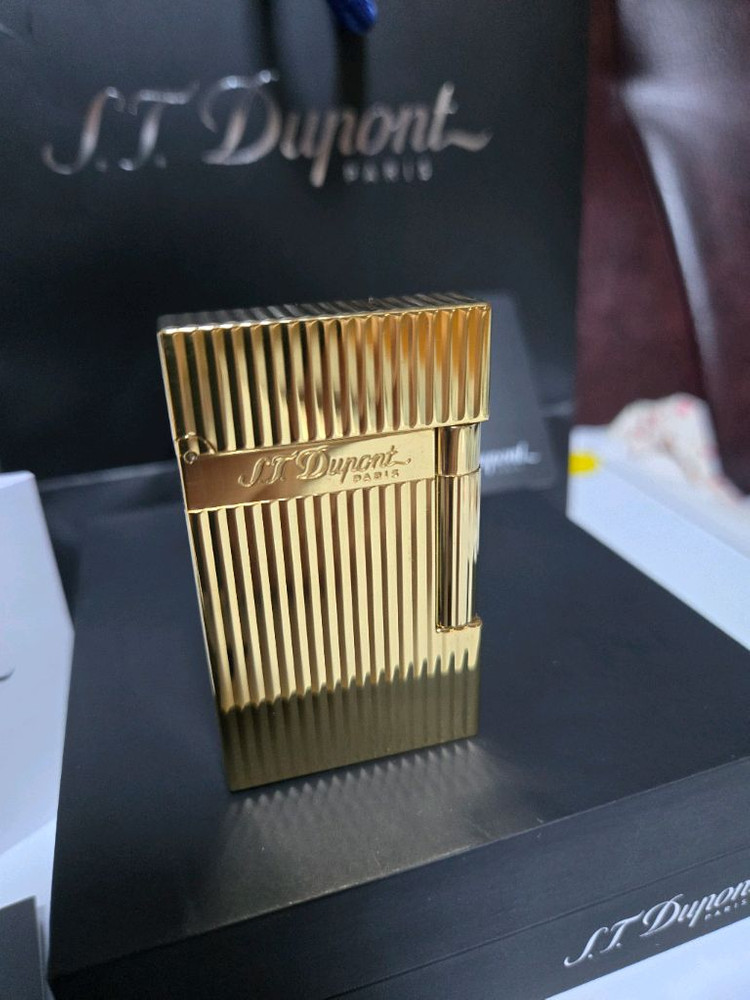 [새상품급,풀세트] 듀퐁라이터 라인2 신형 ca16827 스트라이프 금장 쌍불 듀퐁 라이타--8
