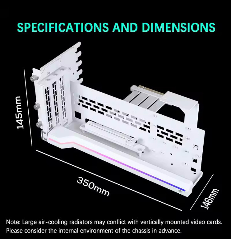 PHANTEKS GPUKT 4.0 ARGB 회전식 비디오 카드 라이저 키트-블랙--3