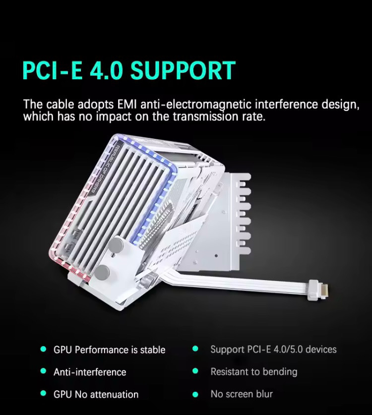 PHANTEKS GPUKT 4.0 ARGB 회전식 비디오 카드 라이저 키트-블랙--4