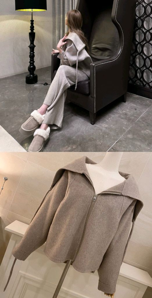 세일러 카라 집업 루즈핏 코트 (라멜로즈 블리스민)--2