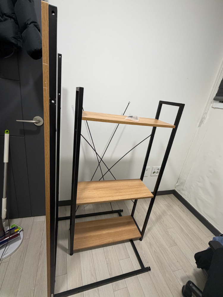 선반형 책상 우드&블랙--4