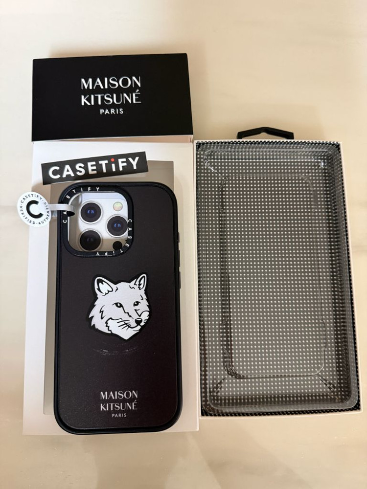 케이스티파이 x 메종 키츠네 아이폰 블랙 맥세이프 임팩트 케이스 매트 블랙 아이폰 16 프로 이미지