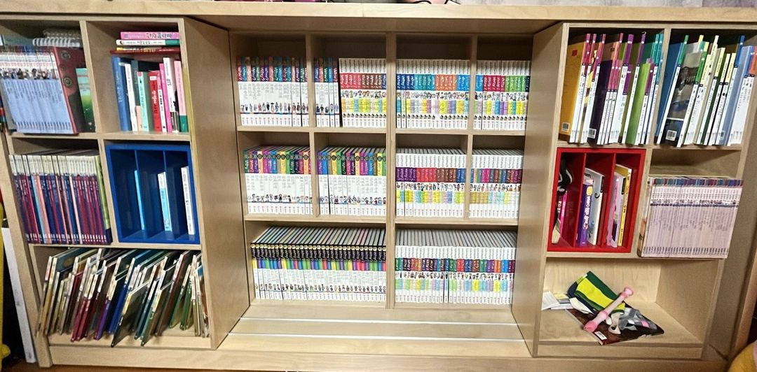 컴프프로 자작나무 슬라이딩 책장 2400--1