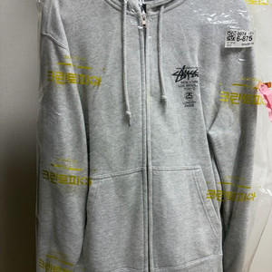 스투시 월드투어 기모 후드집업 회색 그레이 S