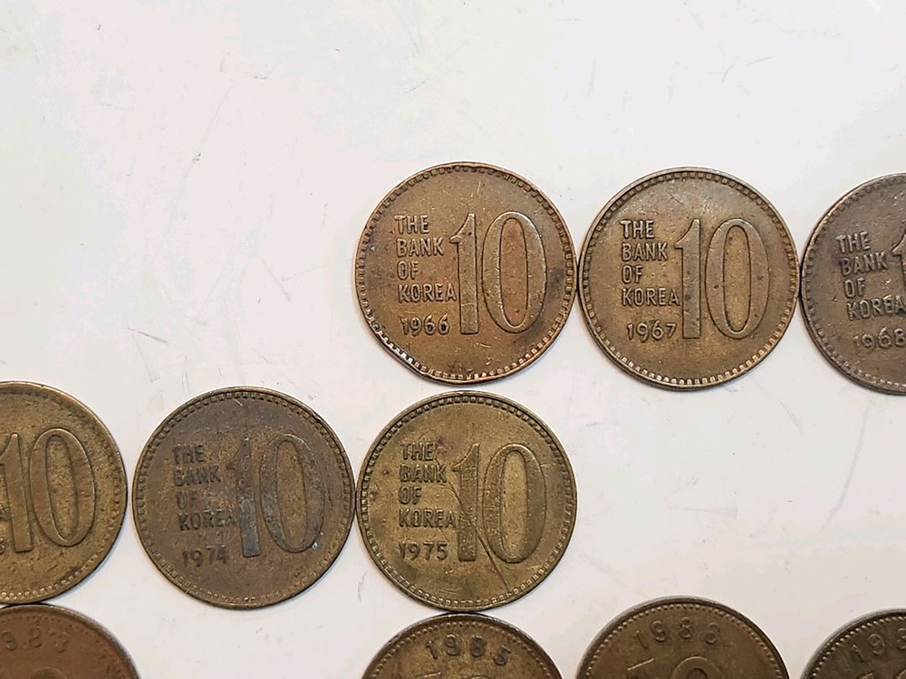 옛날동전, 구형 십원 동전 66년~ 이미지
