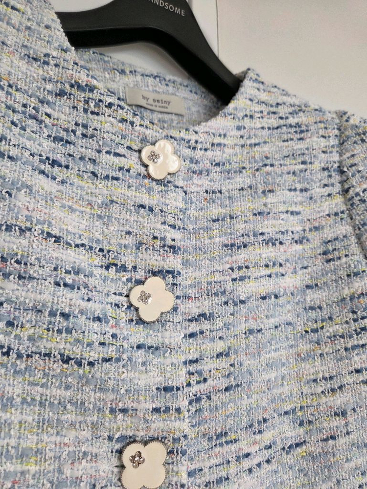 바이씨니 트위드 반팔 자켓--1