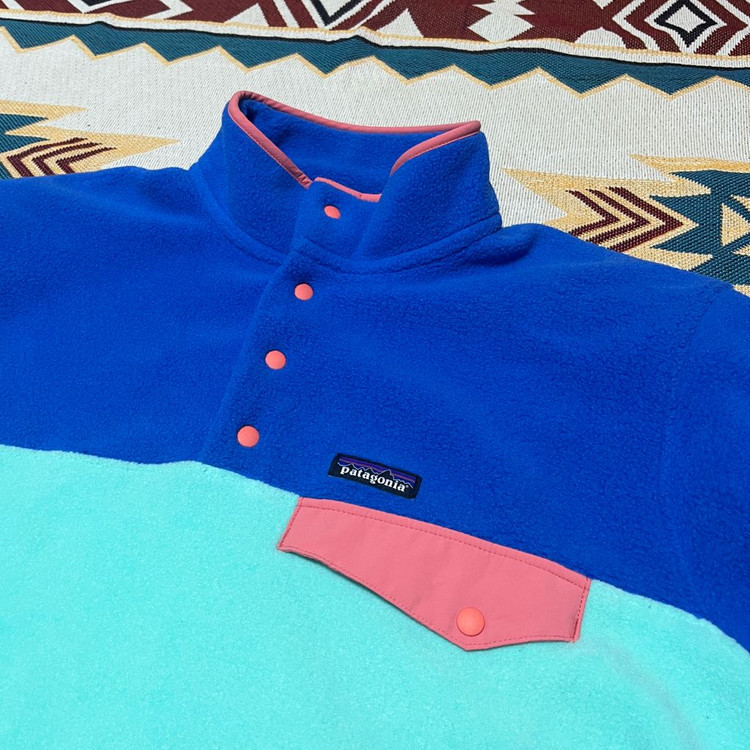 파타고니아 신칠라 투톤 컬러 스냅티 XL--3