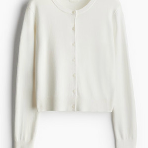 h&m 파인 니트 가디건 - 아이보리 / S사이즈