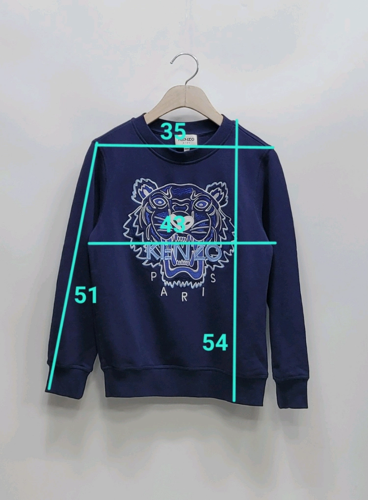 KENZO 22FW 겐조 키즈 타이거 맨투맨 / 아동 10A (140) 네이비 이미지