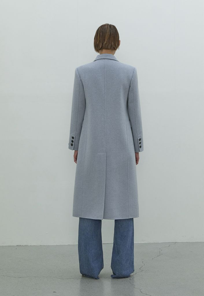 블랙 S)아뜰리에나인 울70 핸드메이드 코트--2