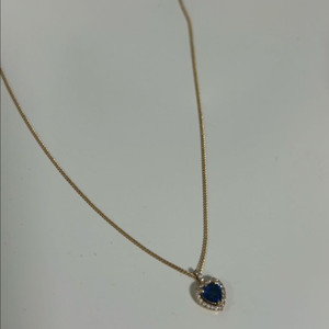 18k 앙즈케미스트리 천연 블루 사파이어 목걸이