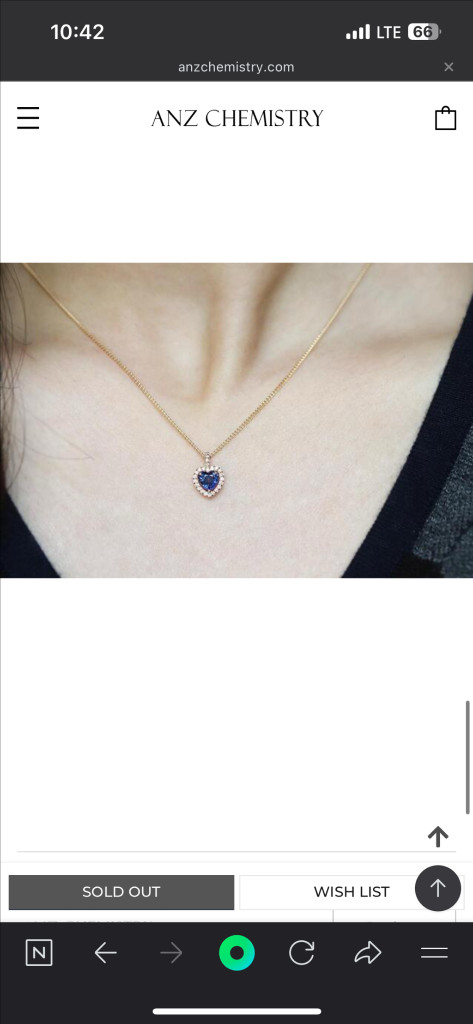 18k 앙즈케미스트리 천연 블루 사파이어 목걸이--2